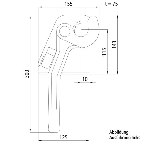 tipper fastener H114 ST, raw stl., R
