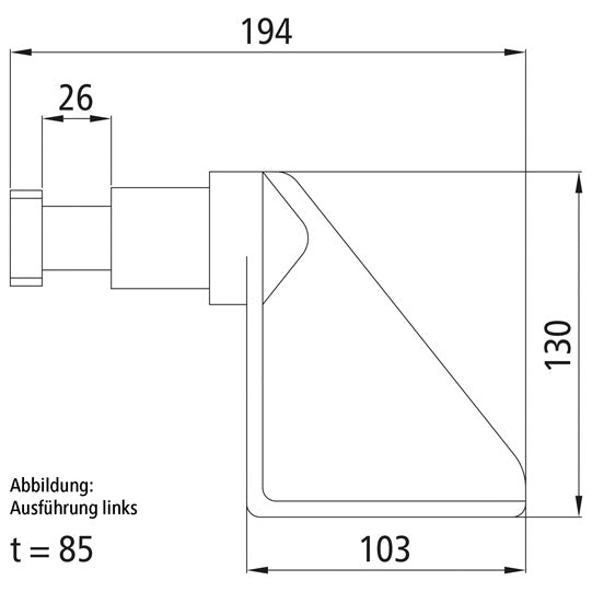 Pendulum pivot H114 ST, raw stl., R