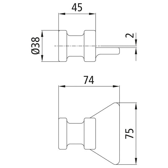 Motstöd H115 S, V = H, för svetsning, rå