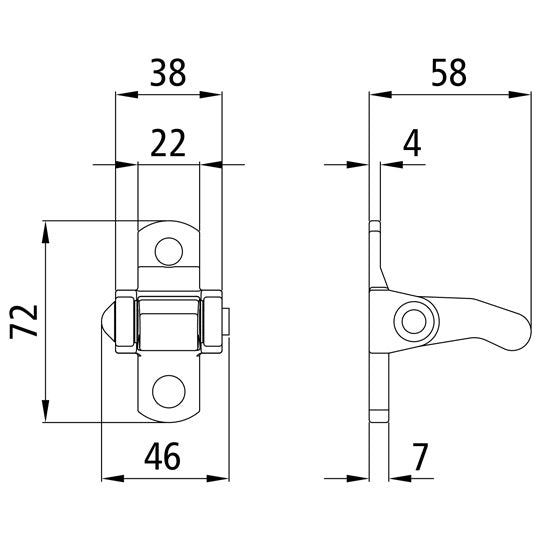 Fuse H119 E, raw stl., f. operating lever
