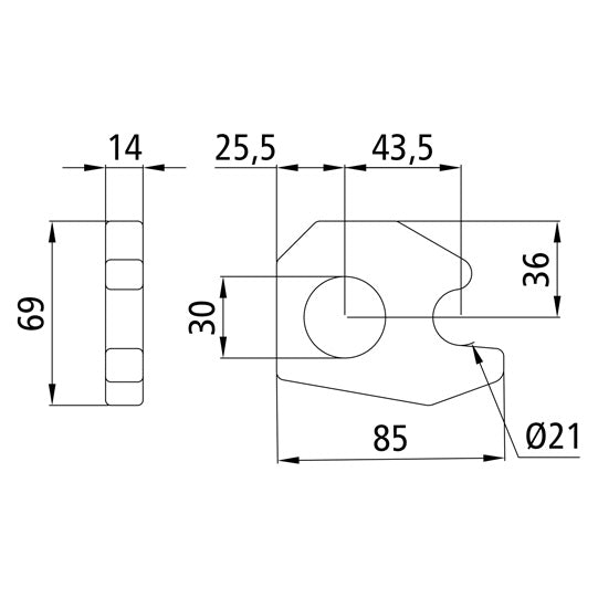 Lager H120 A, f. axel Ø 30 mm, rått stål.
