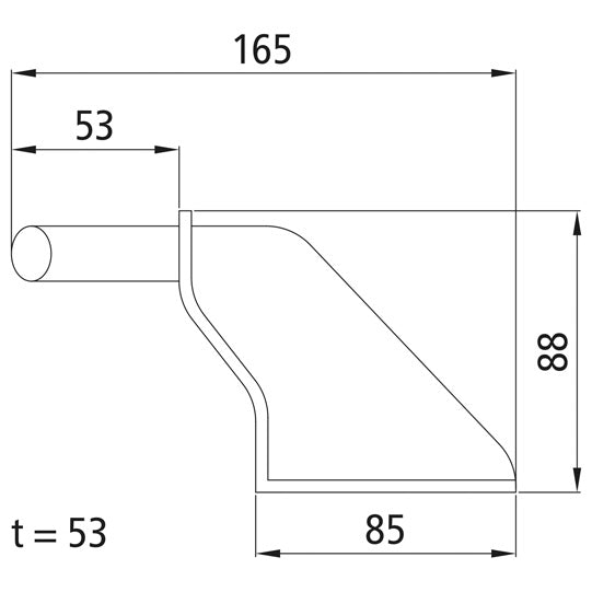 Pendulum pin H114/4.5, raw stl., L