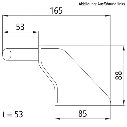 Pendulum pin H114/4.5, raw stl., R