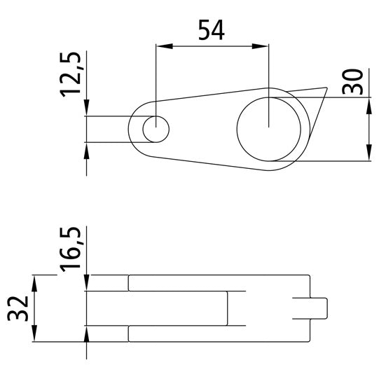 Shaft joint (f.k joint) Ø 30 mm, raw stl.