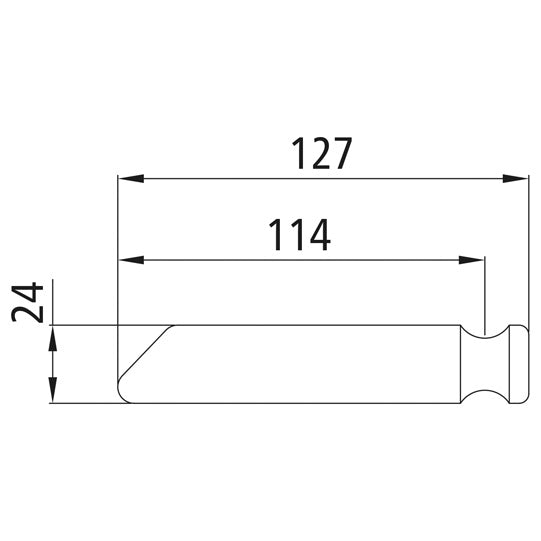 Pendulum bolt H10 G/H500 B, raw stl., straight, length 127 mm