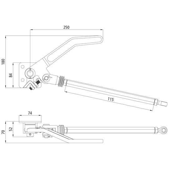 Over dead centre clamp H519/115, L, raw stl.