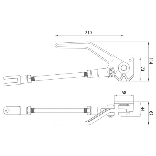Over dead centre clamp H519 light, R, raw stl.