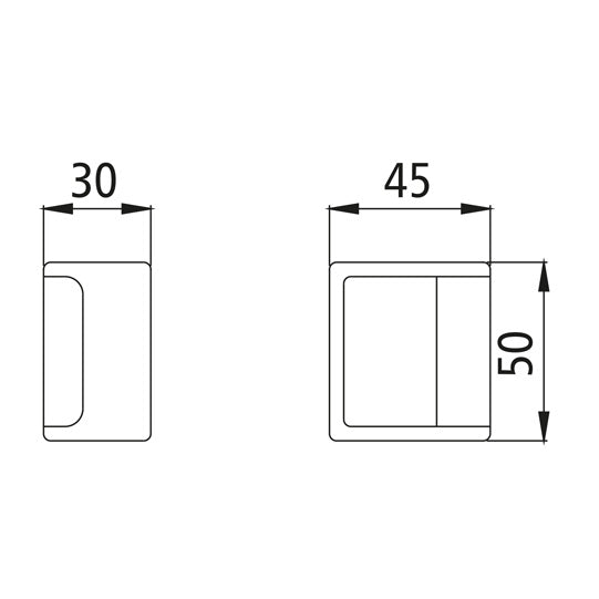 Locking pocket H206 N raw, f. tension lock