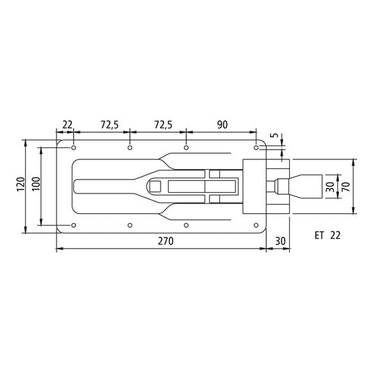 Clamping lock/installation clamping lock H 206 N - LF, galv.