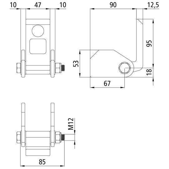 Hinge H929, raw stl., mtg. material galvanised