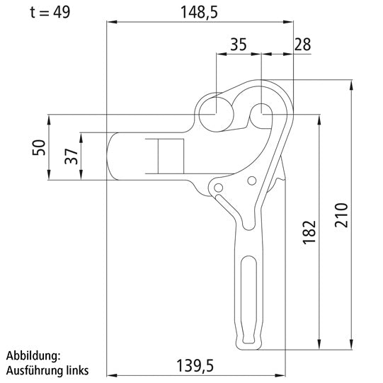 Tippfäste 3821, rått stål, R
