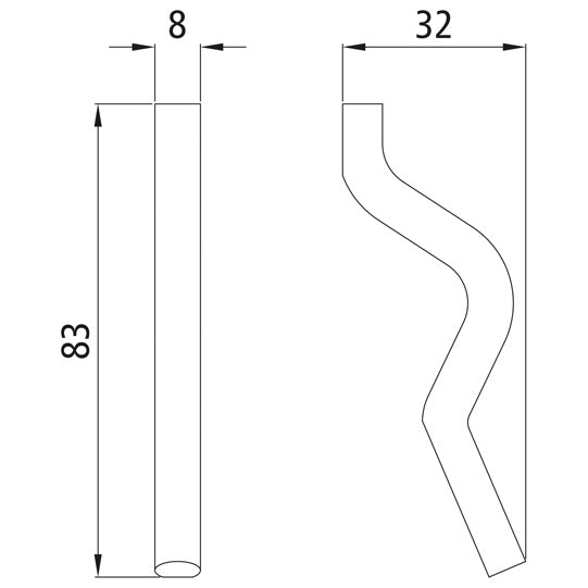 Tarpaulin hook f. container 6909, raw
