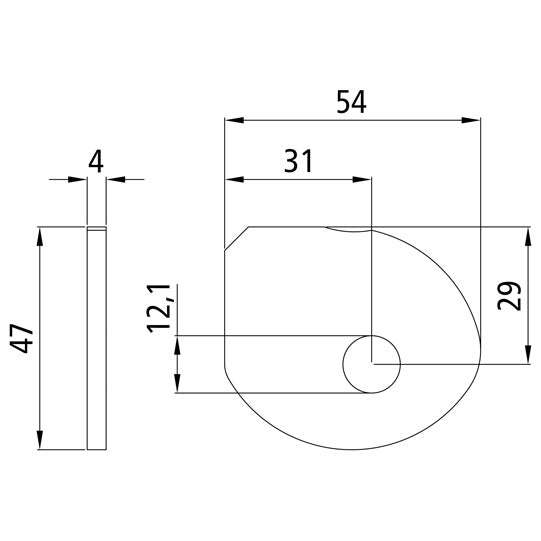 Hinge hinge bearing eye, raw, f. tipper hinges