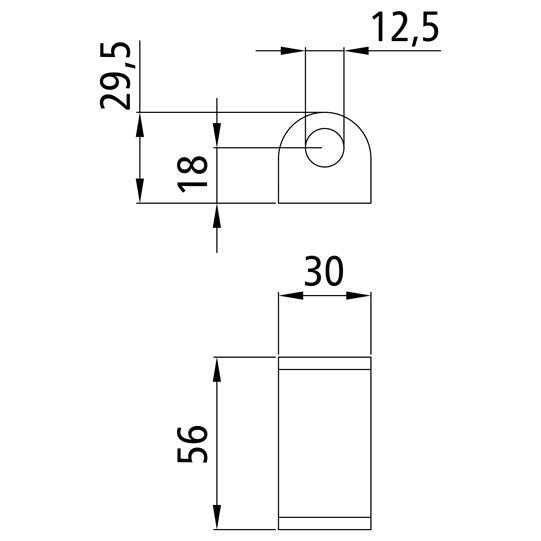 Weld-on bracket 114 M, galvanised, f. hinge f. side flap