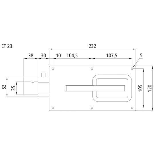 PWP flat bolt catch, galvanised, aluminium/stl.