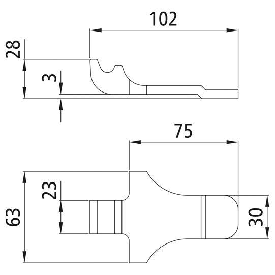 PWP ctrholder, stl. hot-dip galvanized, f. PWP eccentric lock