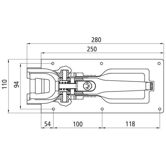 PWP cam lock with short engagement eyelet, aluminum/steel