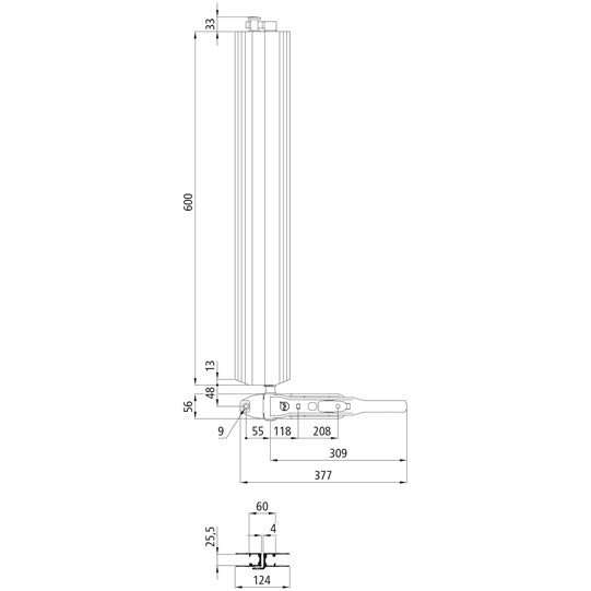 PWP espagnolette lock Boxer II 600mm, anodised, screw-on.