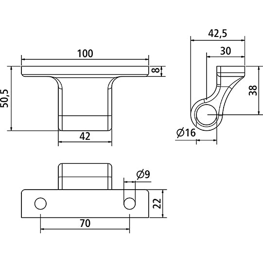 PWP hinge bearing, galvanised