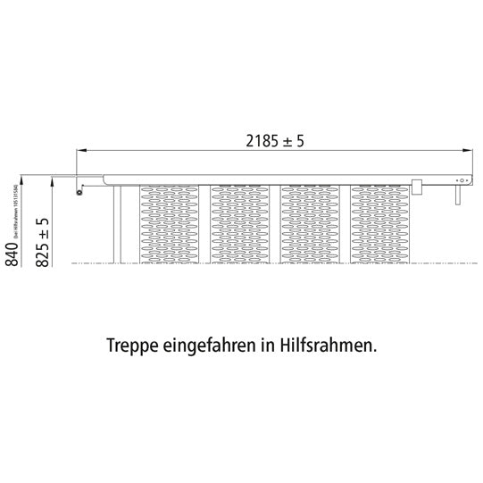 PWP Stairs, extendable, 6 steps, hot-dip galvanised stl., L 218
