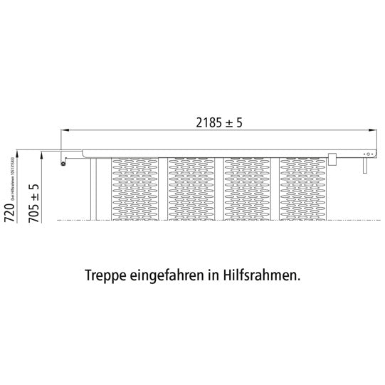 PWP Stairs, extendable, 6 steps, hot-dip galvanised stl., L 218