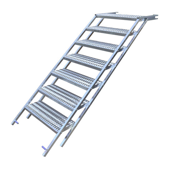 PWP pull-out staircase, 7 steps, hot-dip galvanised stl., L 247