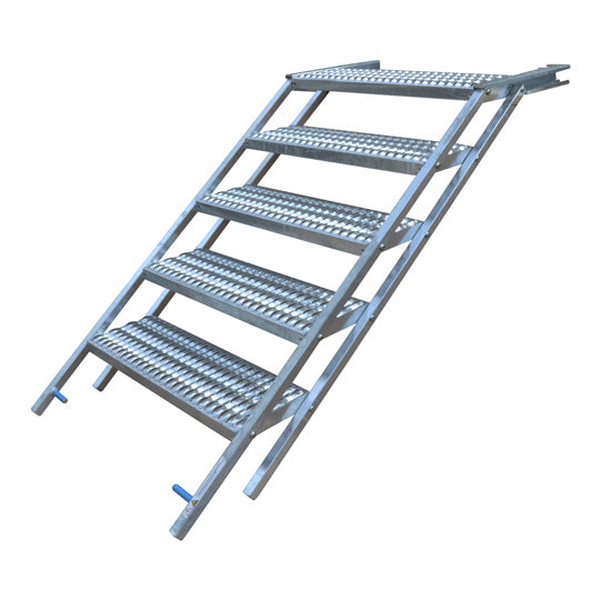 PWP pull-out staircase, 5 steps, hot-dip galvanised stl., L 190