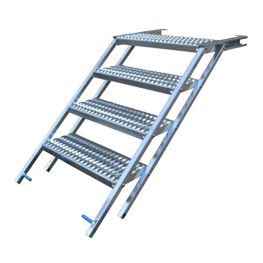 PWP pull-out staircase, 4 steps, hot-dip galvanised stl., L 161