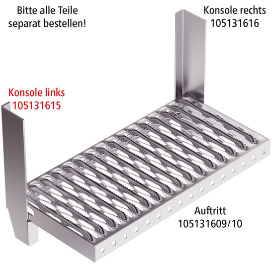 PWP bracket f. PWP folding step, hot-dip galvanized, L