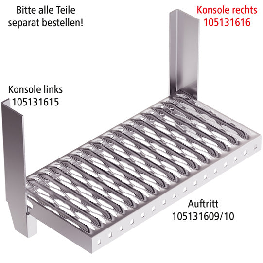 PWP bracket f. PWP folding step, hot-dip galvanized, R