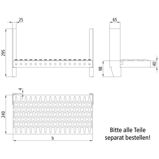 PWP bracket f. PWP folding step, hot-dip galvanized, R