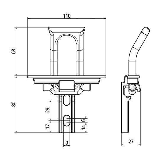 Galvanized lashing bracket, 2000 daN, 2 060 046