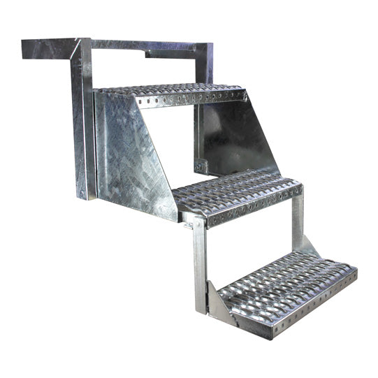 PWP folding step, 3-step, stl. hot-dip galvanized, w/out safety