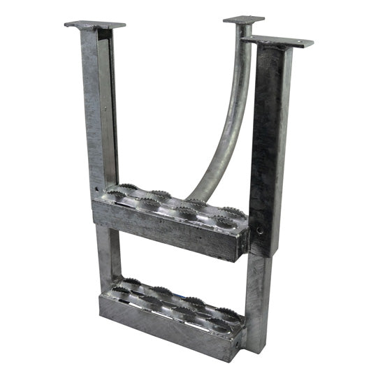 Step, galvanized at the side, height-adjustable