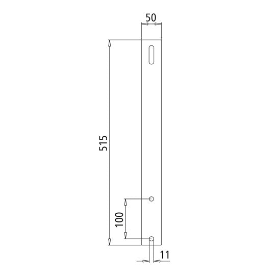 PWP bracket f. spare wheel holder, length 515 mm, hot-dip galva