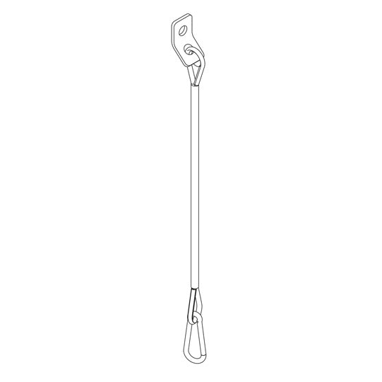 PWP safety rope over all approx. 910 mm, galvanised,