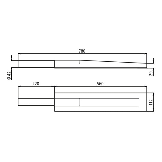 PWP straight support tube