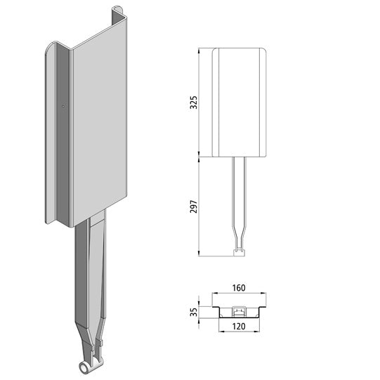 Kinnetop stand f. 500 mm stanchions, raw stl.