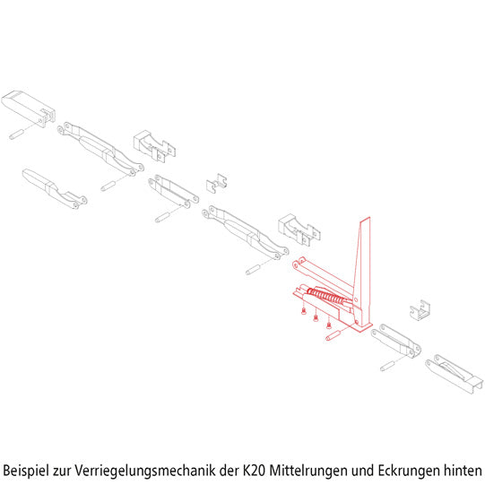 K20 Hand lever repair kit f. centre and rear stanchions