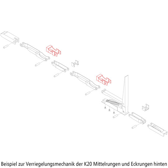 Guide part, large, f. Centre stanchions and corner stanchions f
