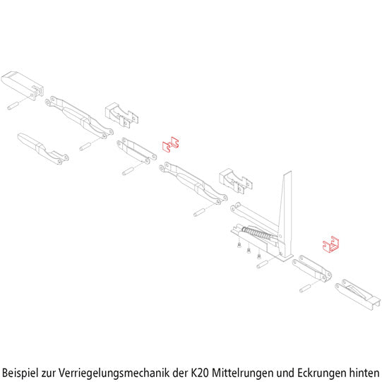 Guide section, small, f. centre stanchions and corner stanchion