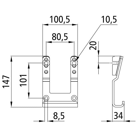 K20 Stanchion bearing f. bolting on, galvanised, w/out bolts