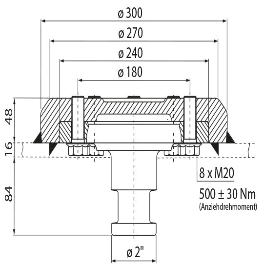 2" kingpin KZ 1516, complete, 16/48 mm, D-value 170 kN
