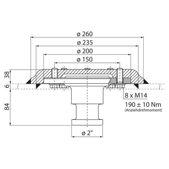 2" kingpin KZ 1006, complete, 6/38 mm, D-value 162 kN