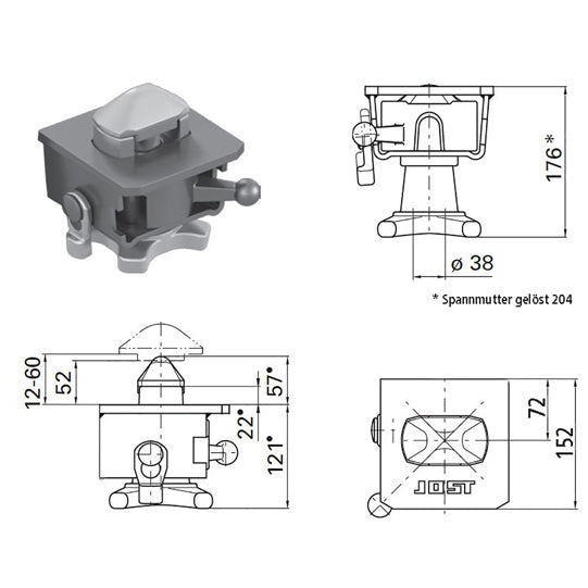 Container lock R 316 VA, for container chassis