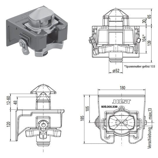 Container interlock FD 02 SK-RV, for container chassis
