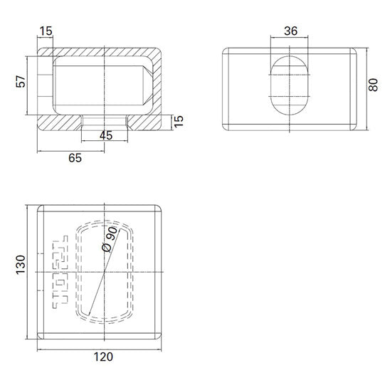 Hörnbeslag CC 012 för containerbredd 2390 mm