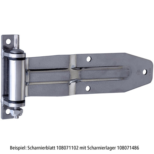 Gångjärnsblad, rostfritt stål, längd 256 mm, bredd 66/65 mm, höjd 30 mm