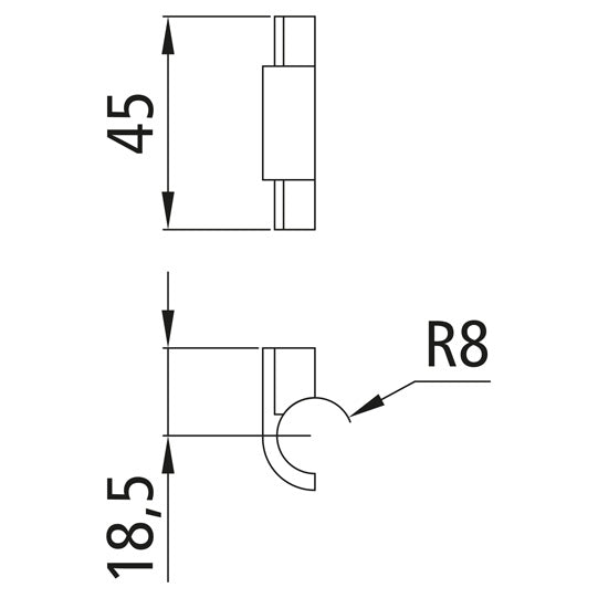 Nylon half bushing, f. Ø 16 mm espagnolette lock