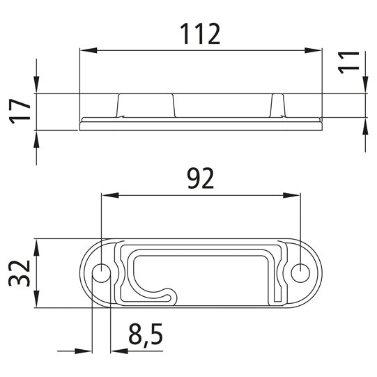 Counterholder, SS, L, for locking wedge 108071403
